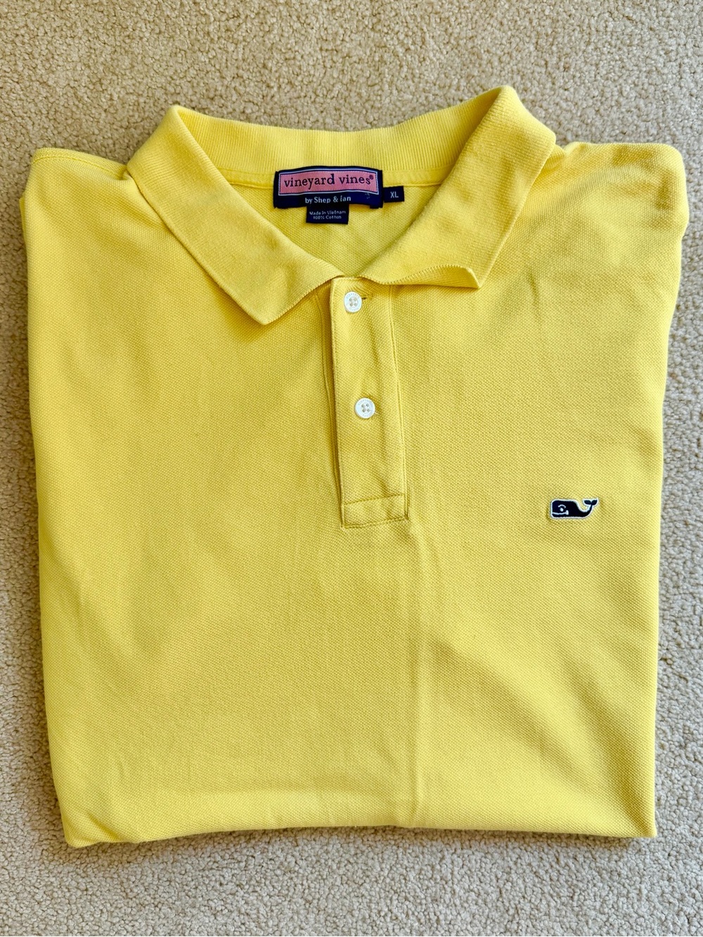 Vineyard Vines Men’s Yellow Polo with Whale Logo